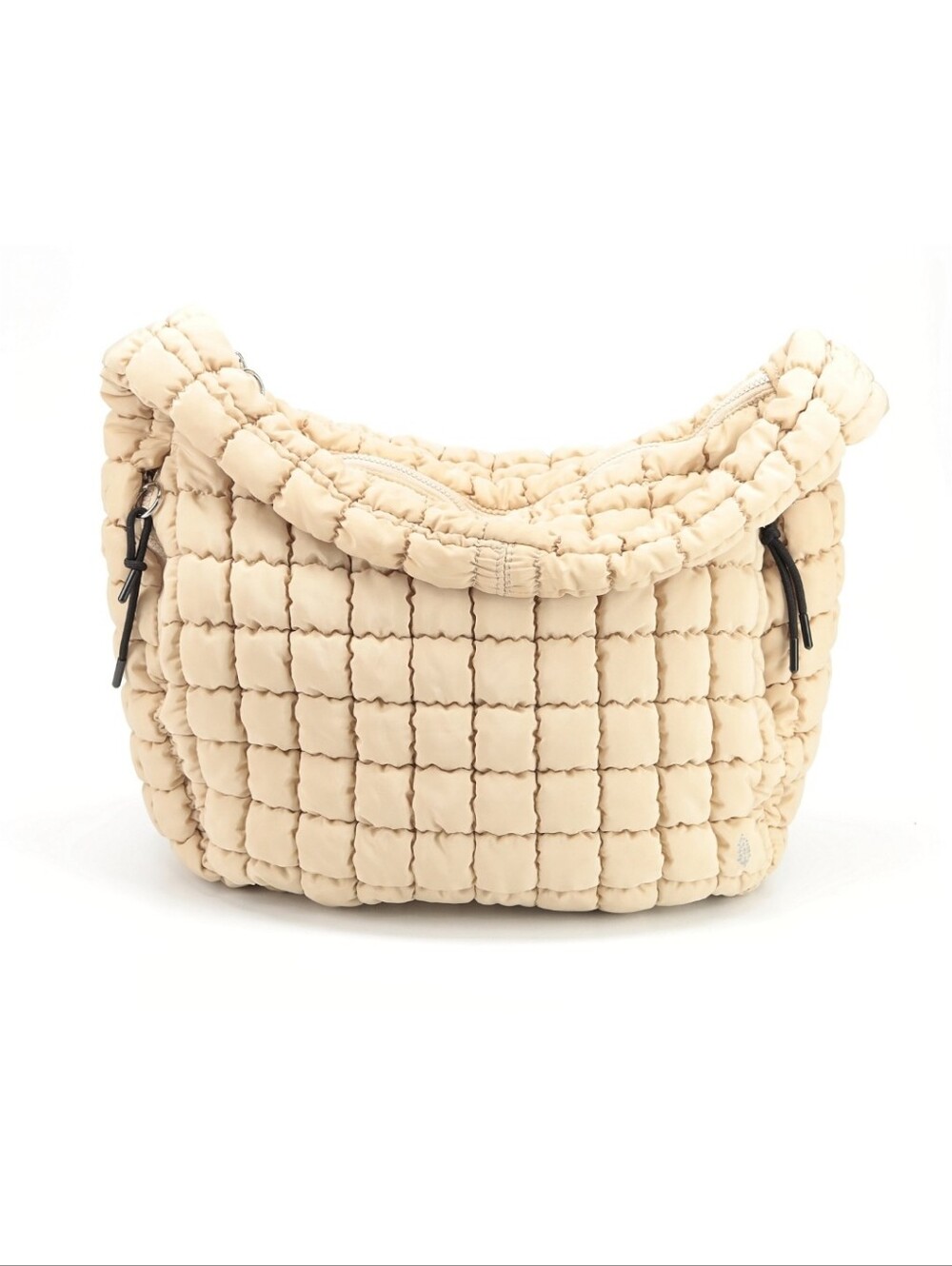 Free People FP Movement Quilted Cream Puffer Bag